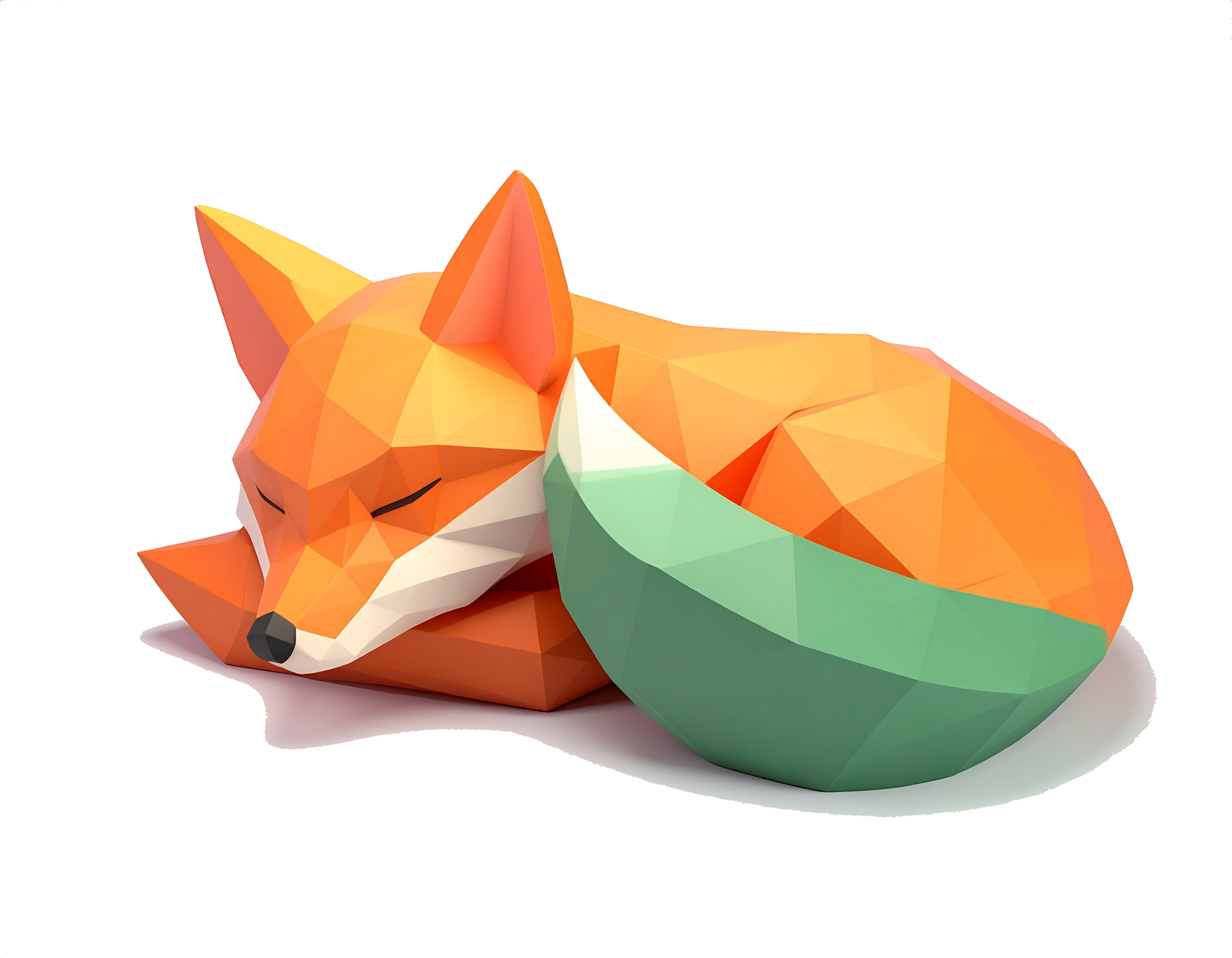 Low-poly illustration of a sleeping animal